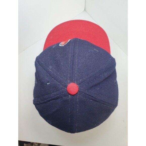 Vtg Cleveland Indians Chief Wahoo Logo Baseball Hat Wool MLB Snapback Cap Sz 7 - Picture 6 of 10